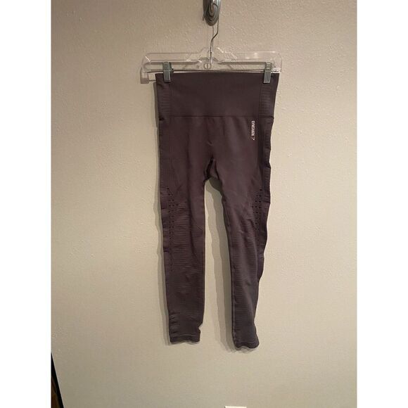 Gymshark womans seamless sheer knit leggings high waist size Small Purple - Picture 1 of 9